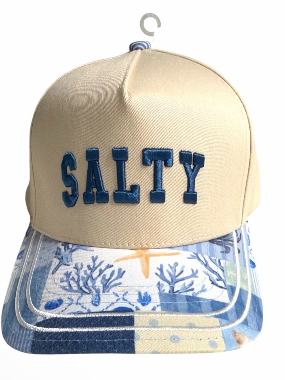 NWOT C.C. Salty Beige Cap with Blue Embroidery